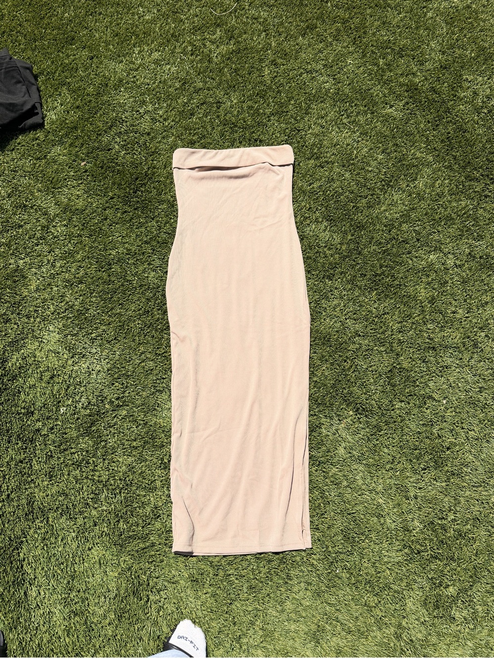 PrettyGarden Nude Strapless Bodycon Dress